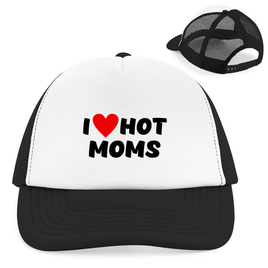 "I ❤ Hot Moms" Retro Trucker Cap