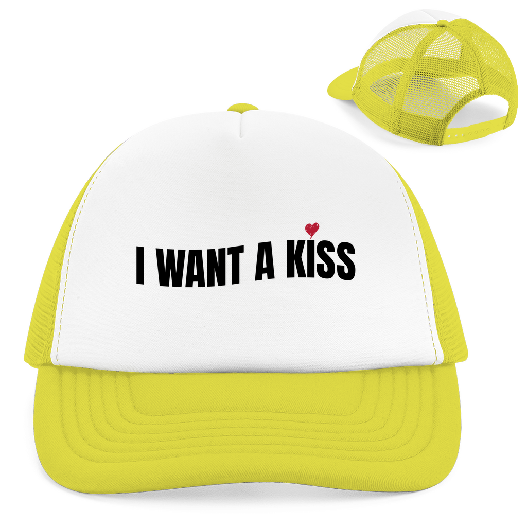 "I want a Kiss" Retro Trucker Cap