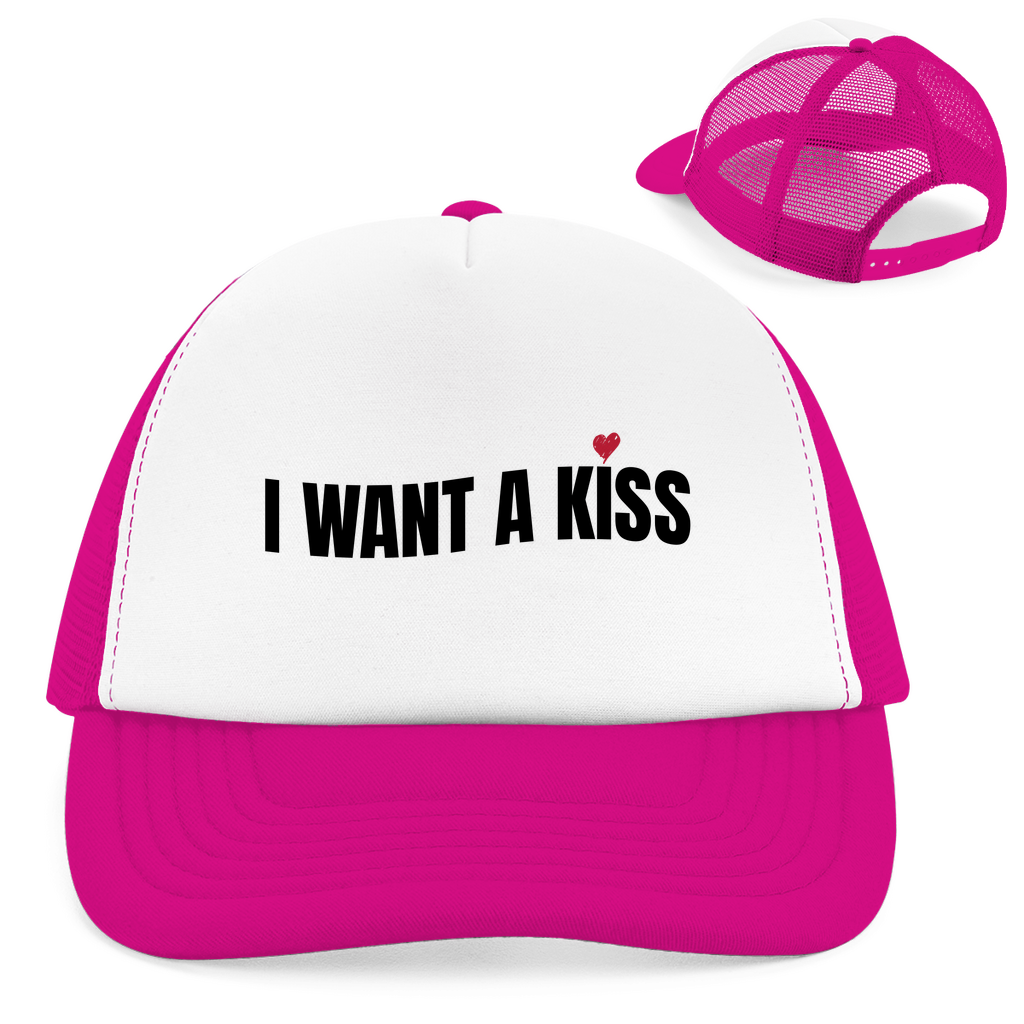 "I want a Kiss" Retro Trucker Cap