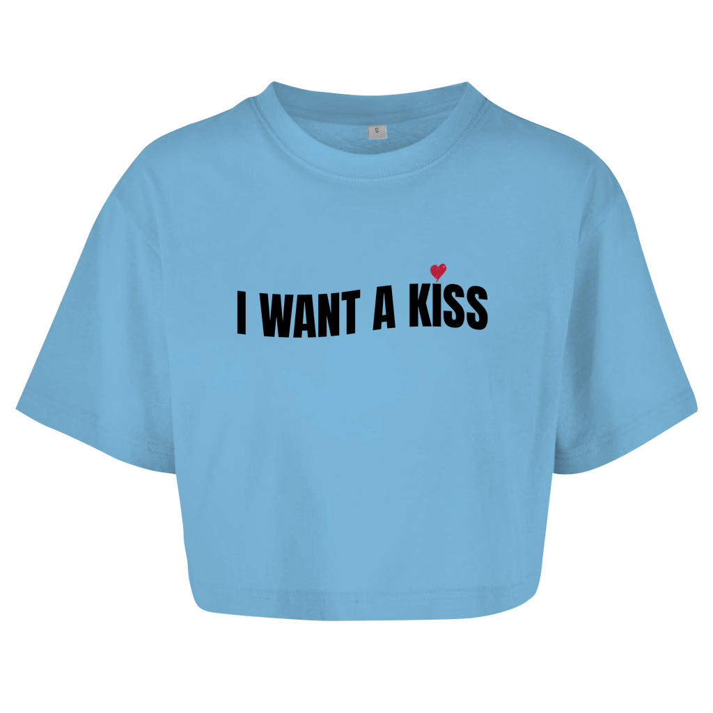 "I want a kiss" Crop-Top