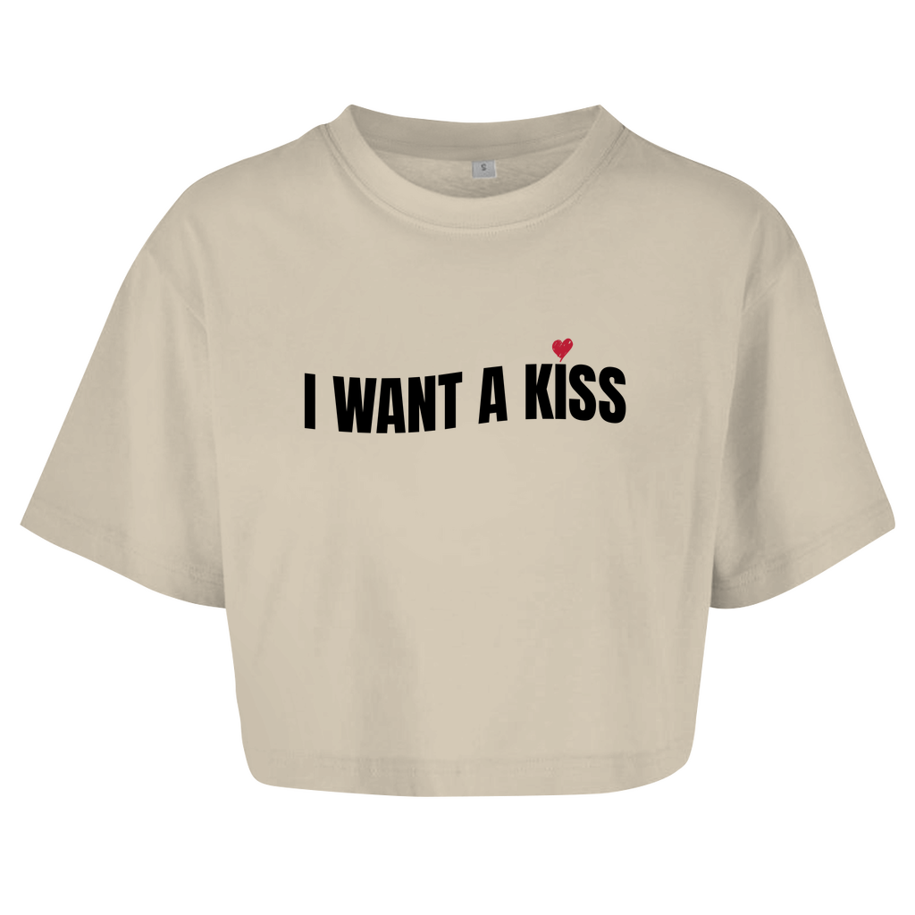 "I want a kiss" Crop-Top