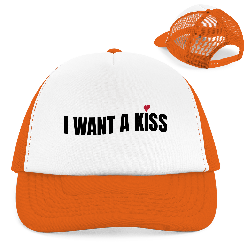 "I want a Kiss" Retro Trucker Cap