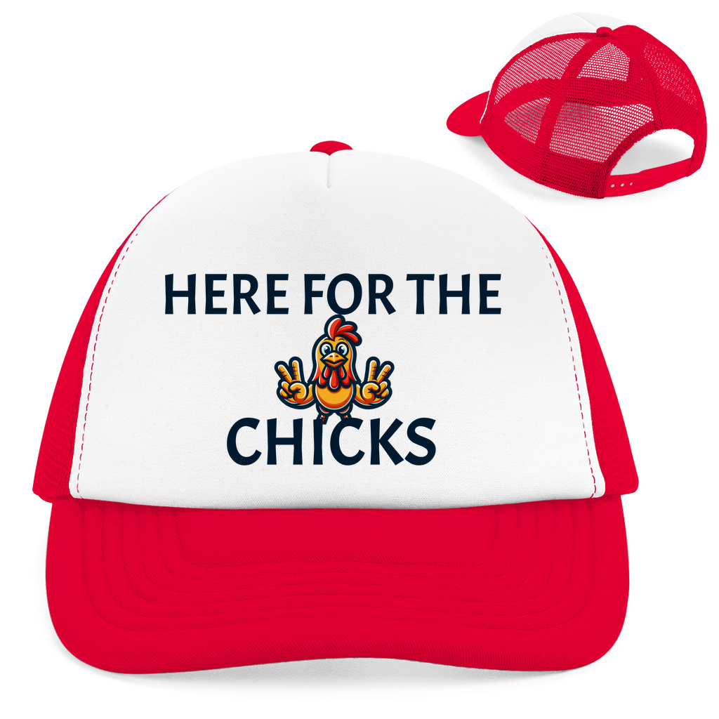 "Here for the Chicks" Retro Trucker Cap