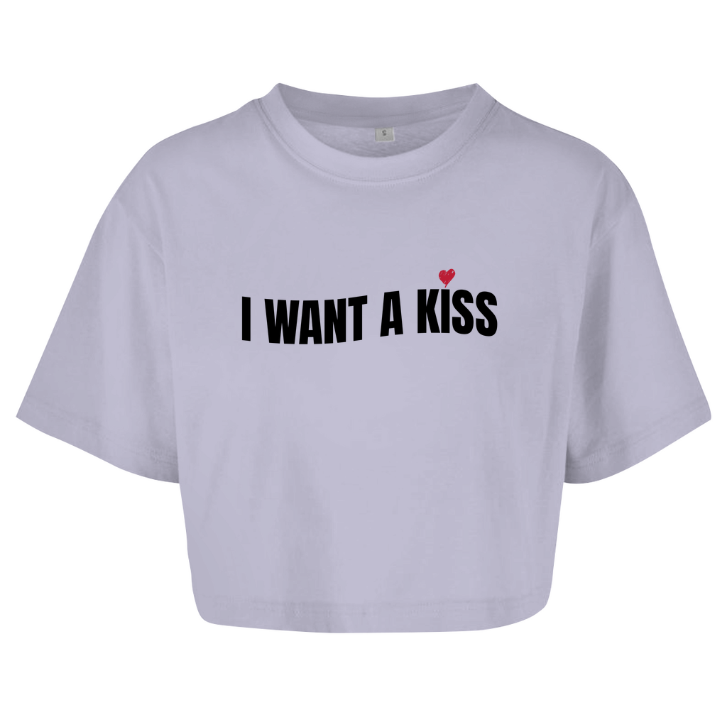 "I want a kiss" Crop-Top