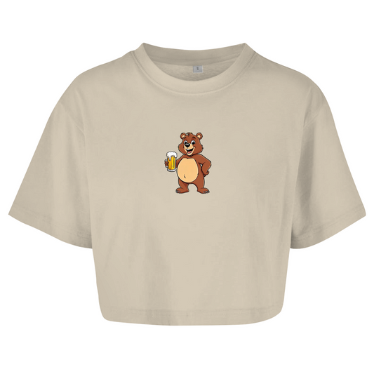 "Drinking bear" Crop-Top