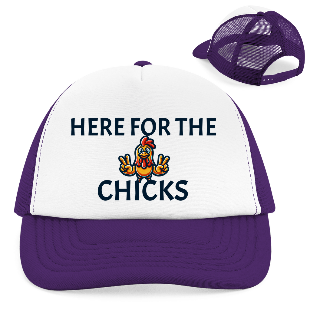 "Here for the Chicks" Retro Trucker Cap
